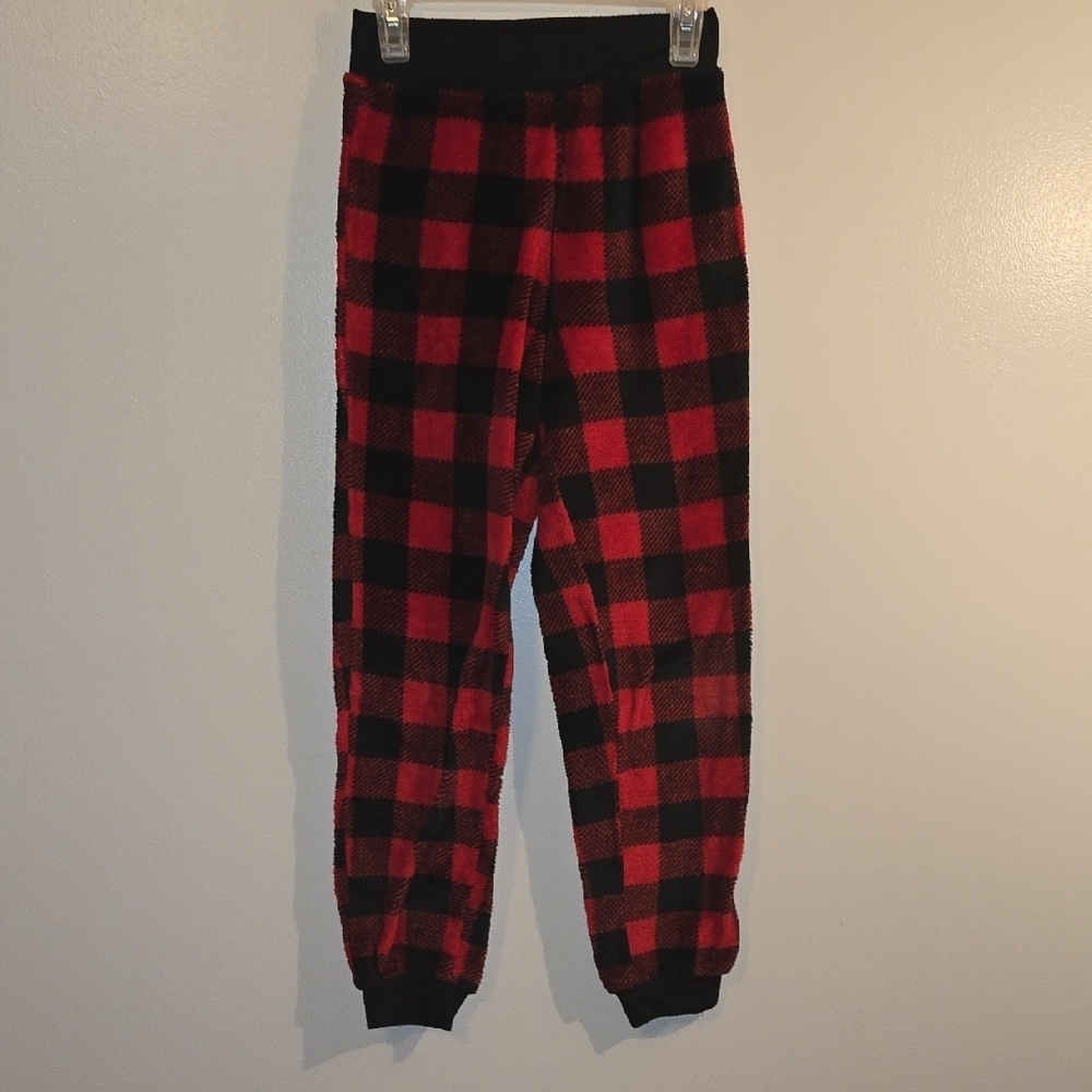 Cozy Checkered Kids Pajama Bottoms - Red and Black LOT-S